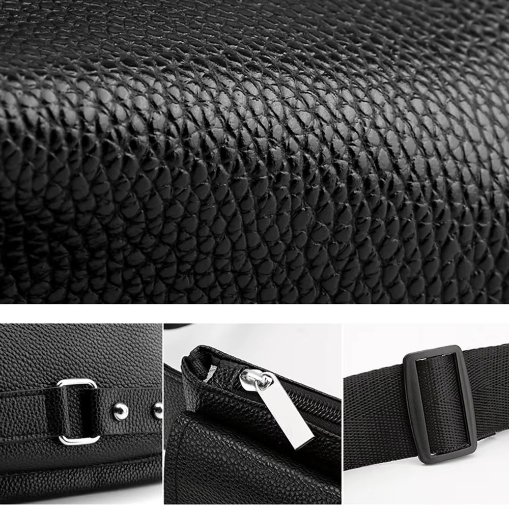 Riñonera de cuero unisex de gran capacidad para móvil - imagen 5