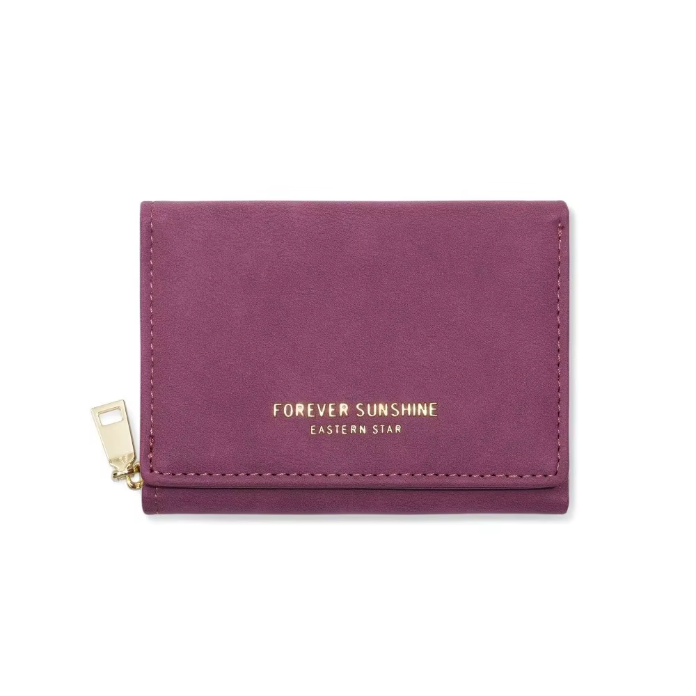 Cartera Tri-Plegable Mujer Cuero PU con Cremallera y Tarjetero - imagen 2