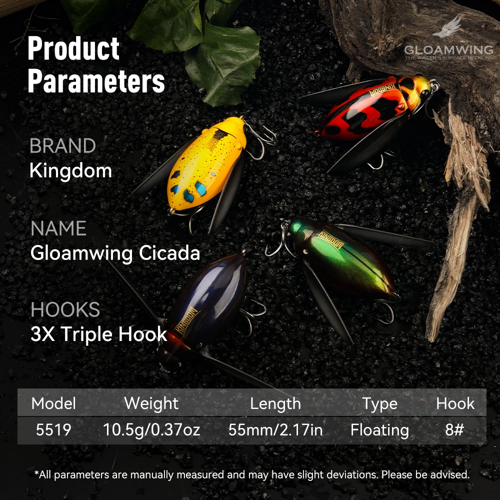 Kingdom Cicada – Señuelo de superficie tipo escarabajo para lubina - imagen 4