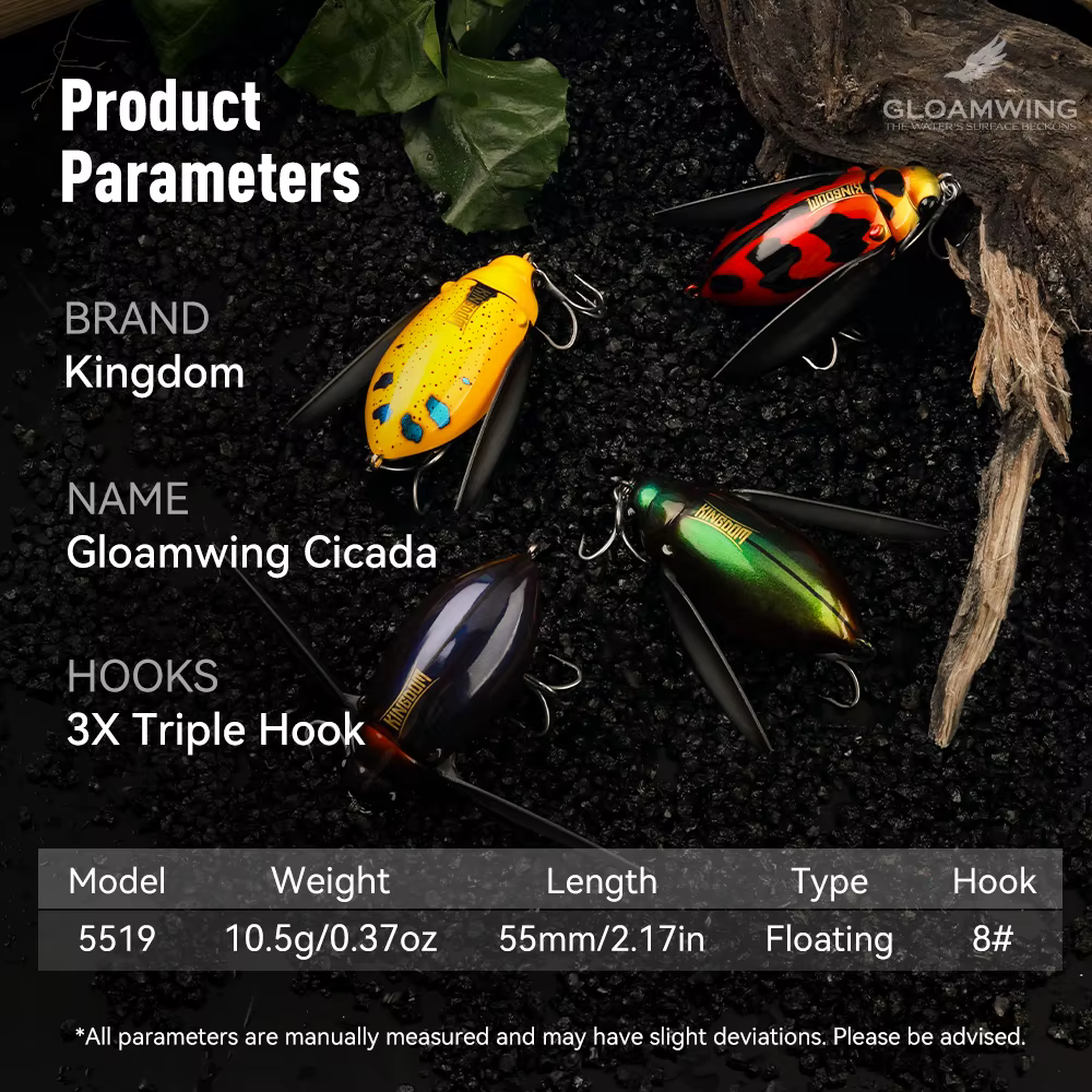 Kingdom Cicada – Señuelo de superficie tipo escarabajo para lubina - imagen 4