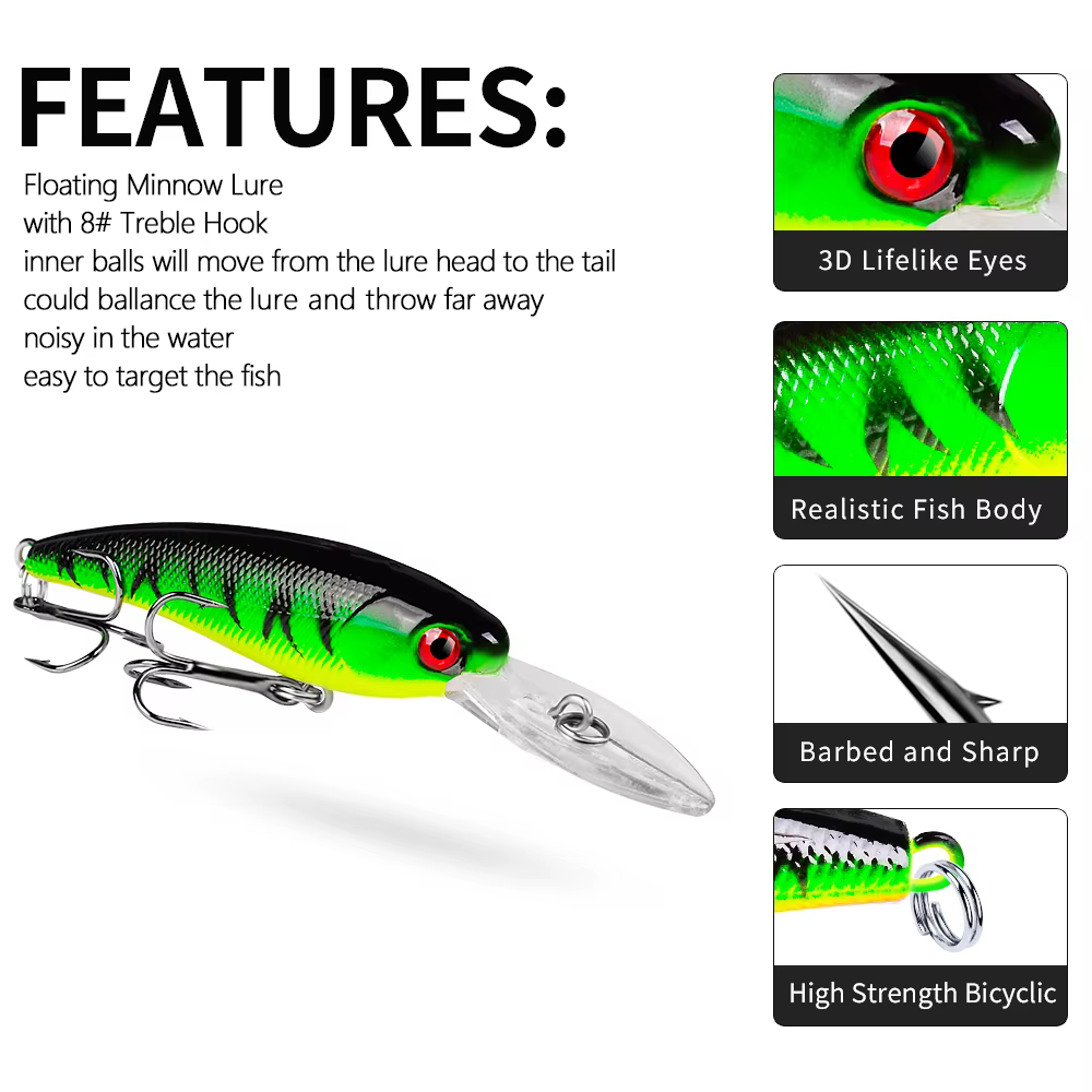 Swimbait flotante 90mm con triples 7g - imagen 2