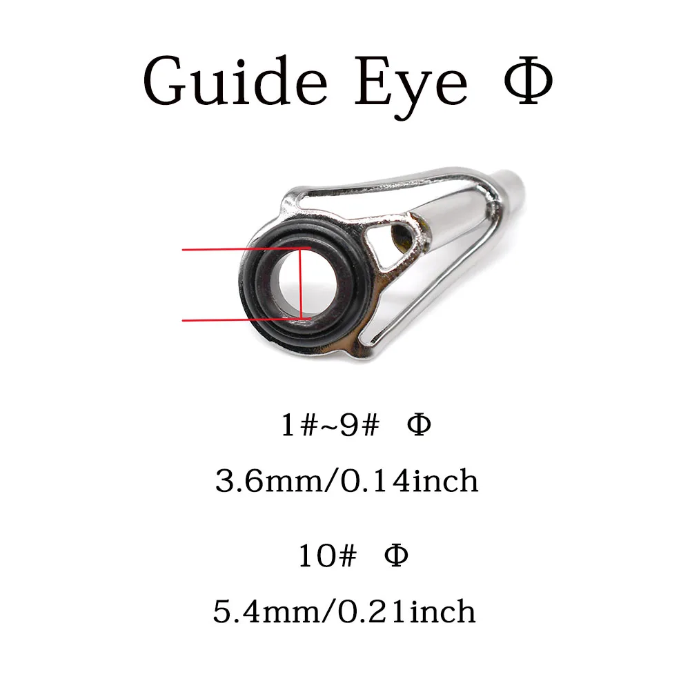 MNFT Kit reparación ojos punta caña pescar – Anillos cerámicos inox - imagen 5