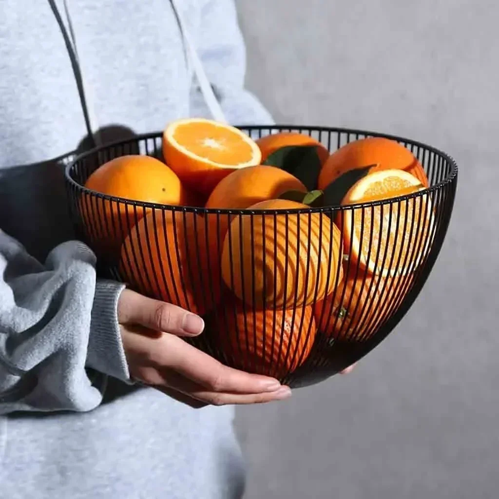 Frutero de hierro para cocina resistente – bandeja de almacenamiento