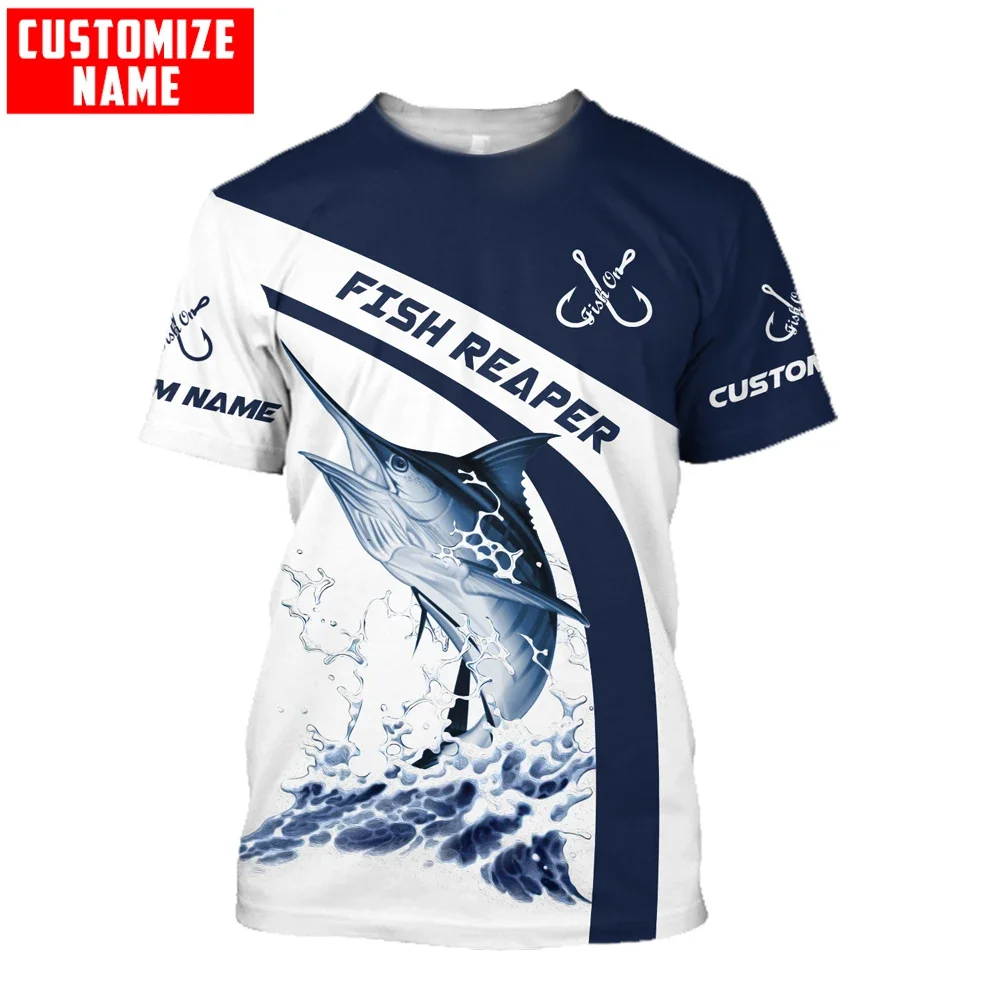 Camiseta Marlin 3D estampado para pesca, manga corta informal - imagen 5