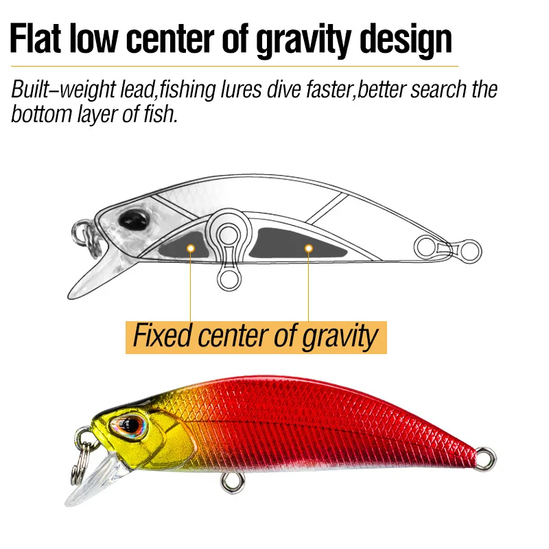Jerkbait Minnow de ojos 3D con anzuelos triples para lubina y trucha - imagen 2
