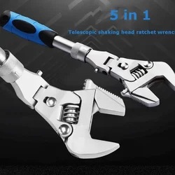 Llave dinamométrica de trinquete ajustable plegable
