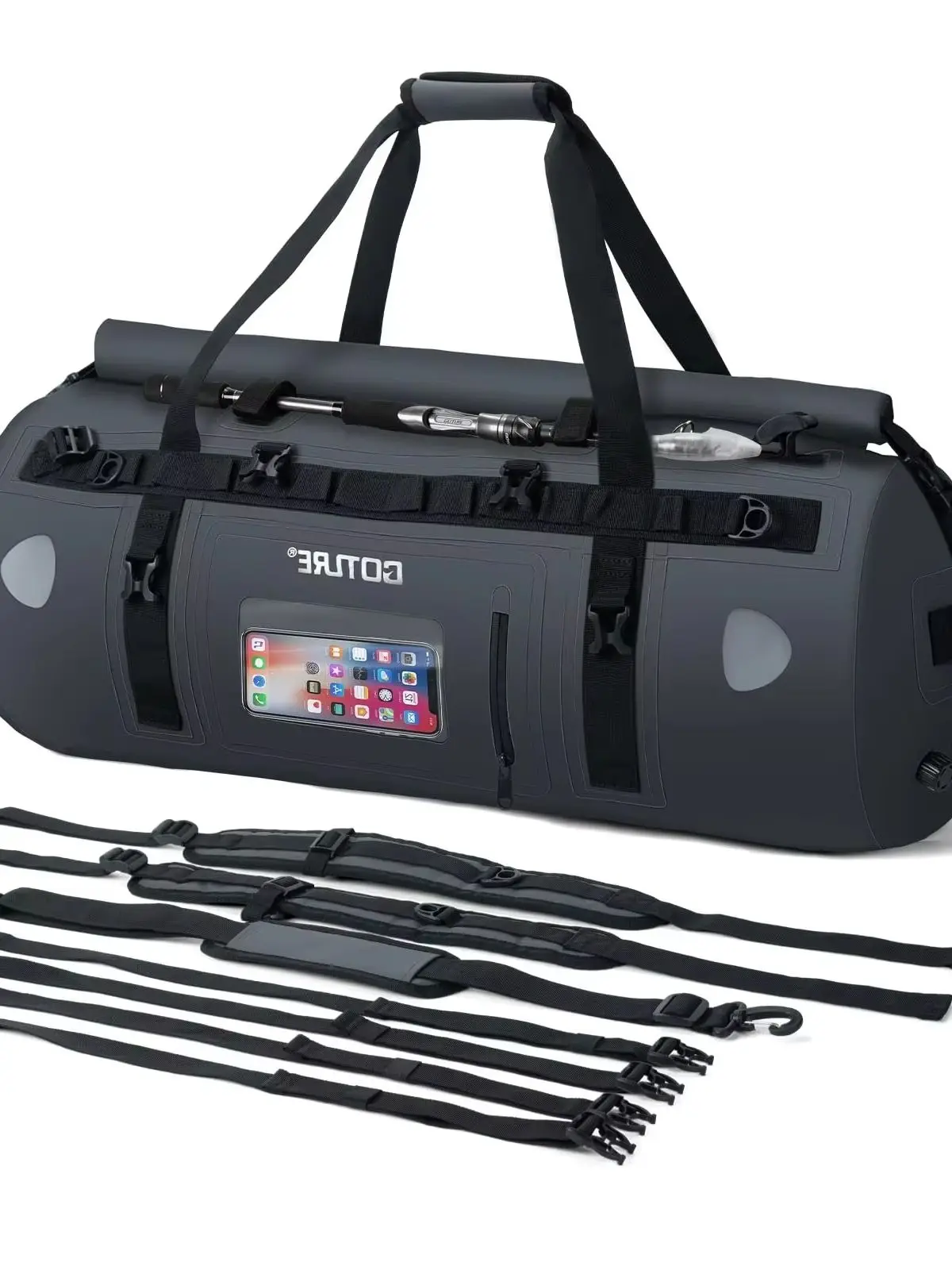 Bolsa impermeable para moto con soporte para cañas