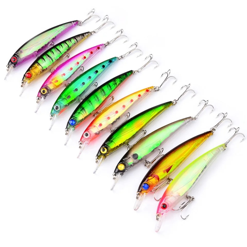 Señuelo Minnow flotante con anzuelos triples