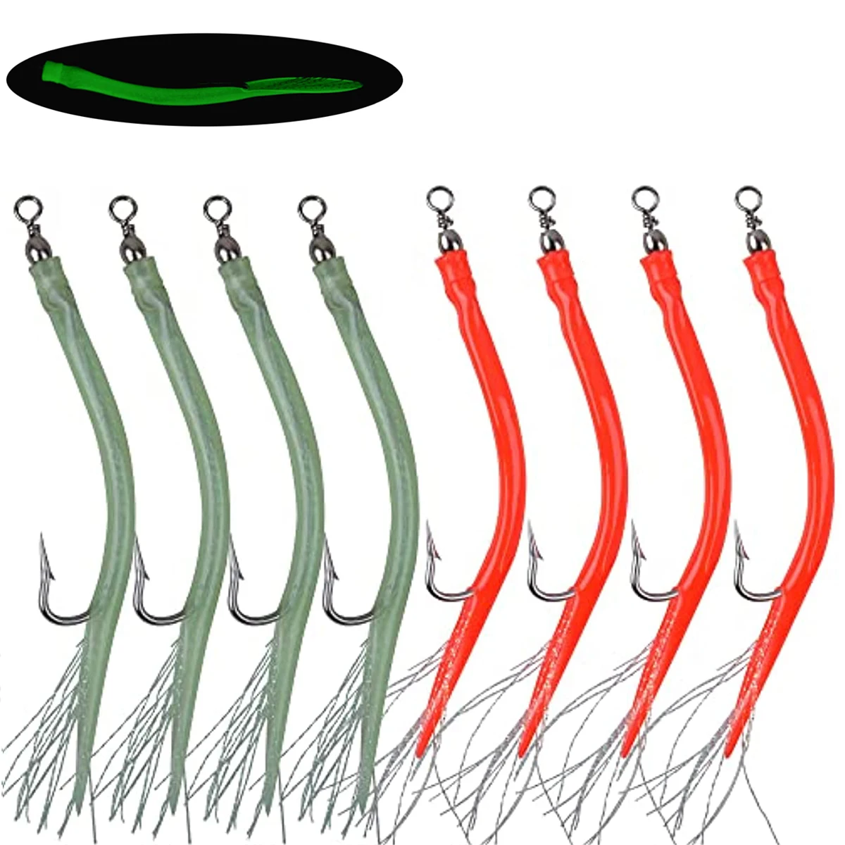 Anzuelos de pesca de anguila con tubos luminosos