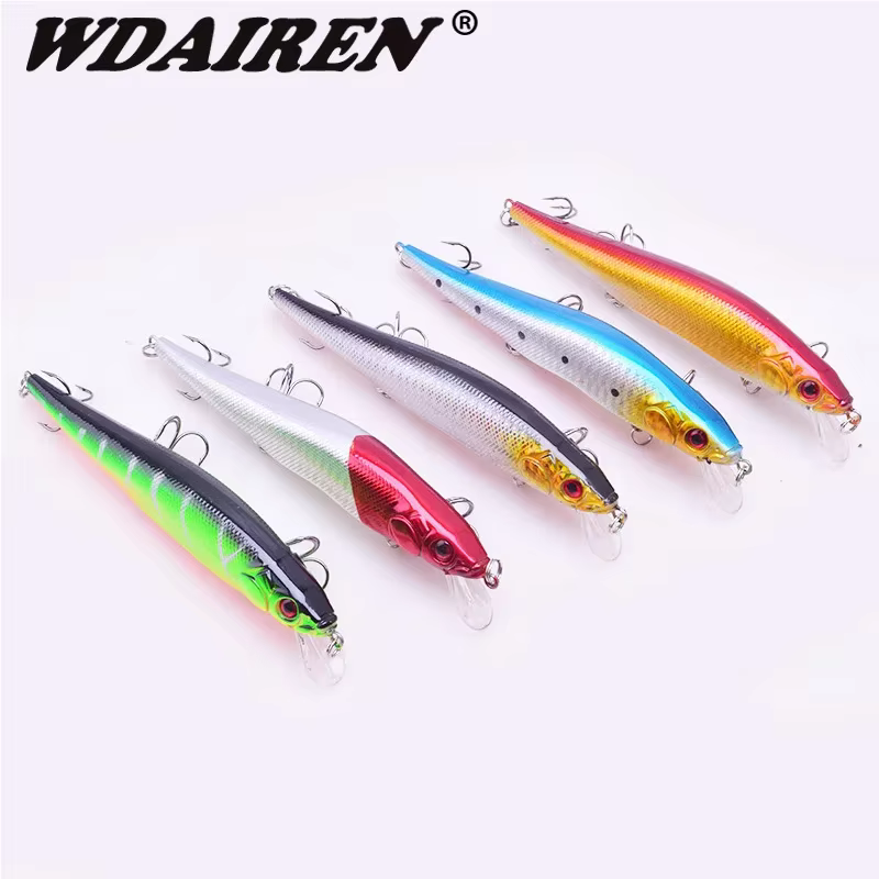 Wobbler Minnow Flotante para Lucio – Crankbait con Triple Gancho - imagen 3