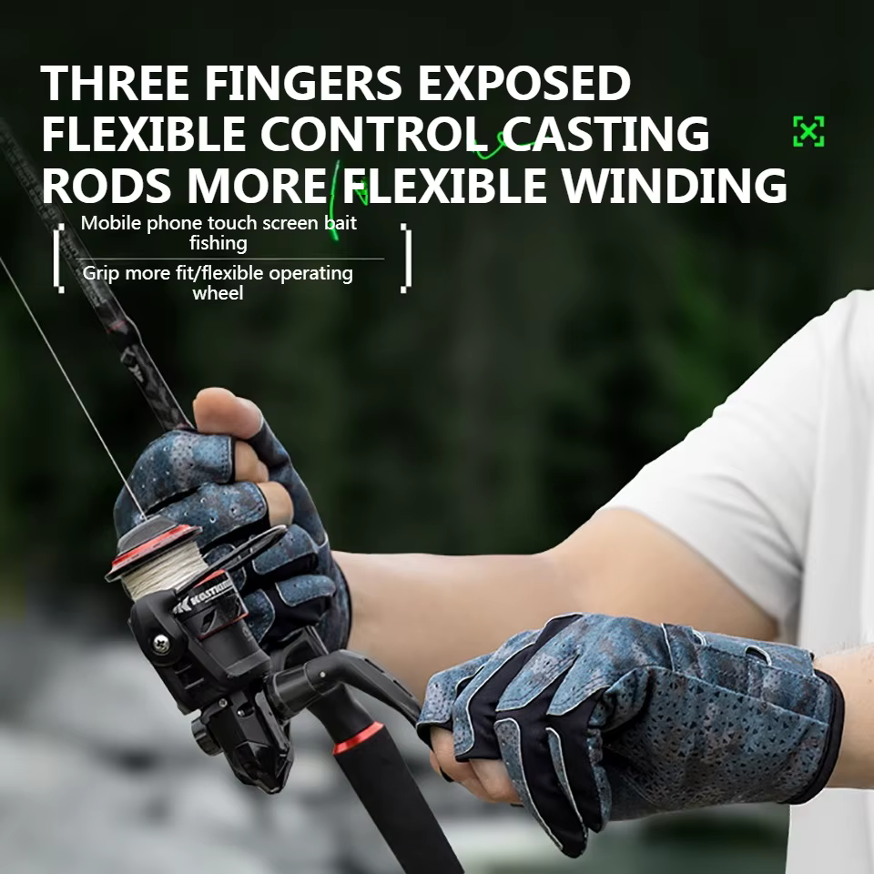 Walk Fish Guantes de Pesca Antideslizantes con Protección Solar - imagen 5