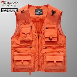 Chaleco táctico de pesca con bolsillos y soporte para fotografía
