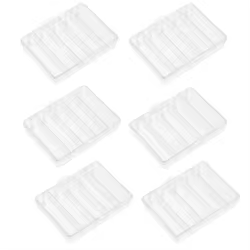 Caja de pesca transparente con compartimentos para anzuelos