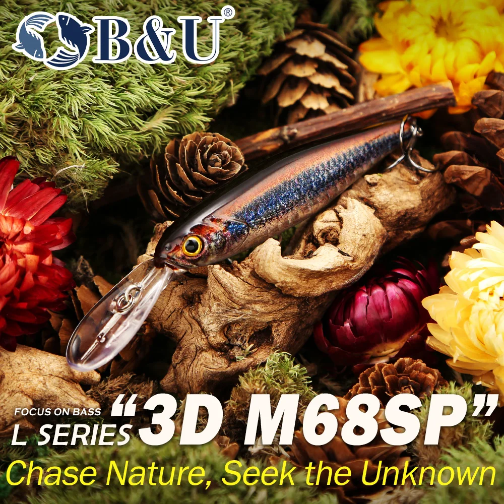 B&U minnow jerkbait suspending con anzuelos BKK para lucioperca - imagen 4