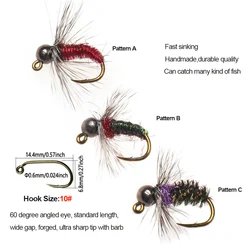 ICERIOIO #10 Cabeza Jig Tungsteno Ninfa – Para trucha y lubina