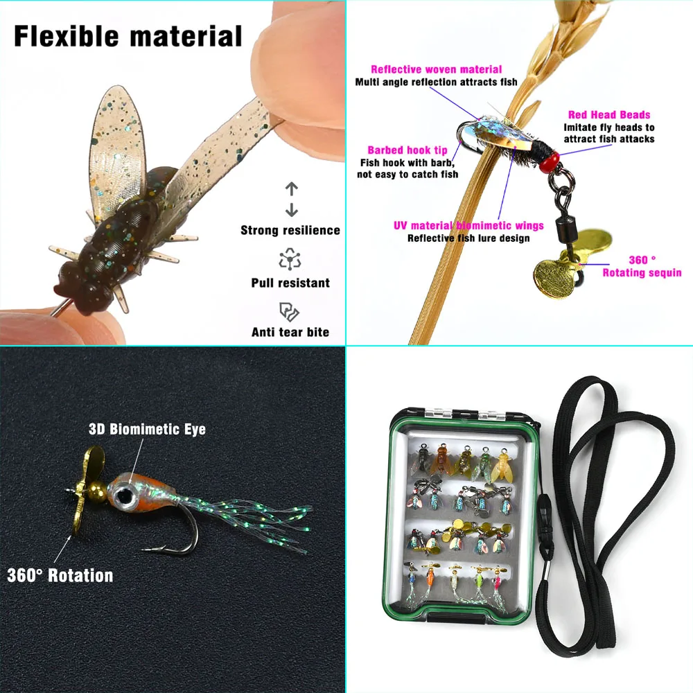 Señuelos de pesca con mosca micro para trucha y perca en arroyo - imagen 2