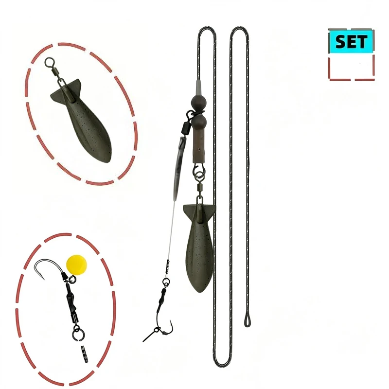 Montaje para carpas camuflaje pesas misil funda anti-enredos - imagen 3