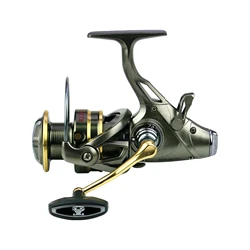 Meta carrete lubina con freno doble, fundición, 5,5:1, ambidexto