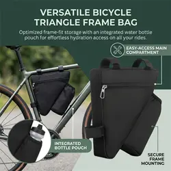 Bolsa triangular bicicleta con funda para botella y accesorios