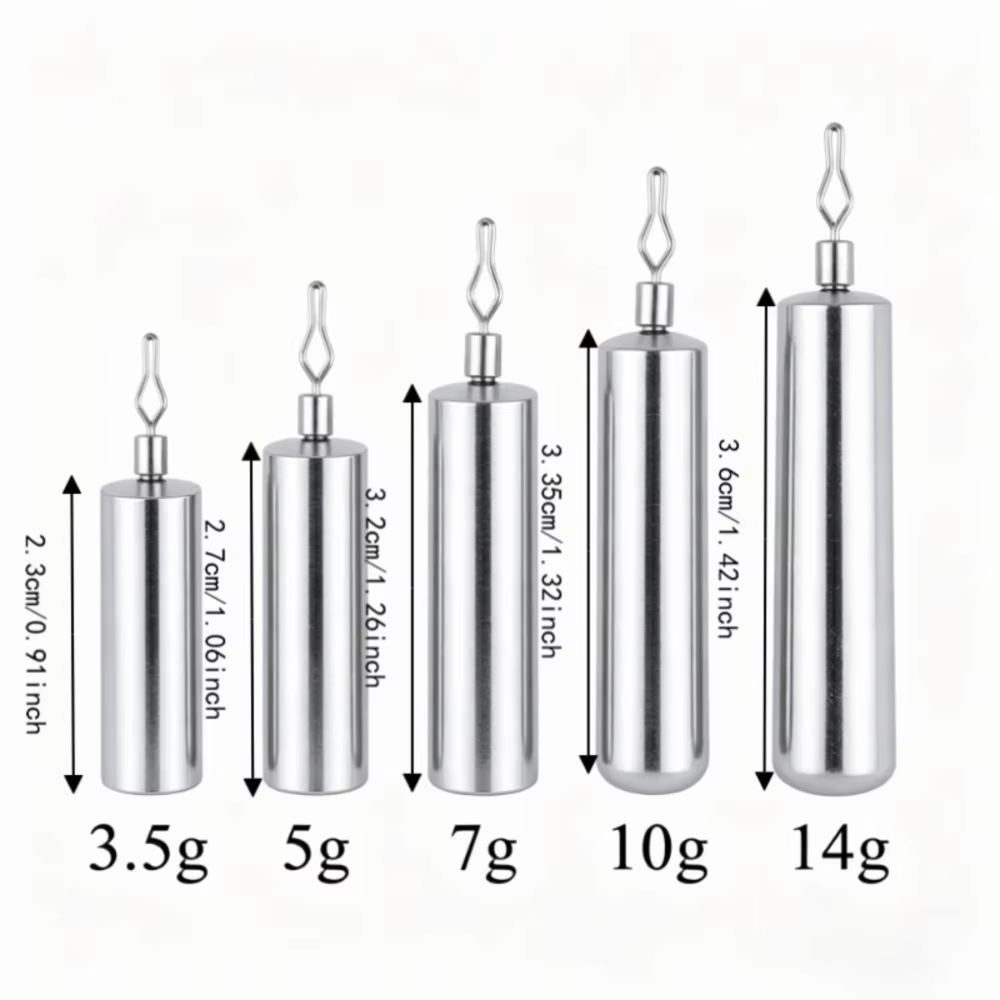Plomada drop shot anti-enganche con columna invertida