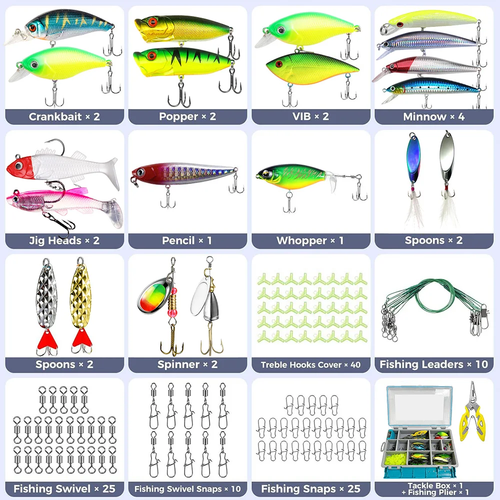 Señuelos tipo minnow y crankbait del kit Thornsline