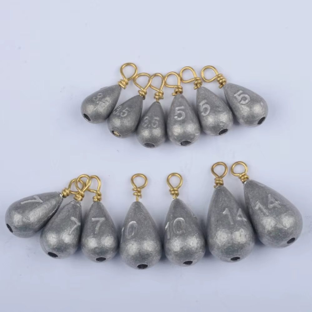 Plomos Gota con Anillo Retorcido para Lubina Carolina Texas Rig - imagen 3