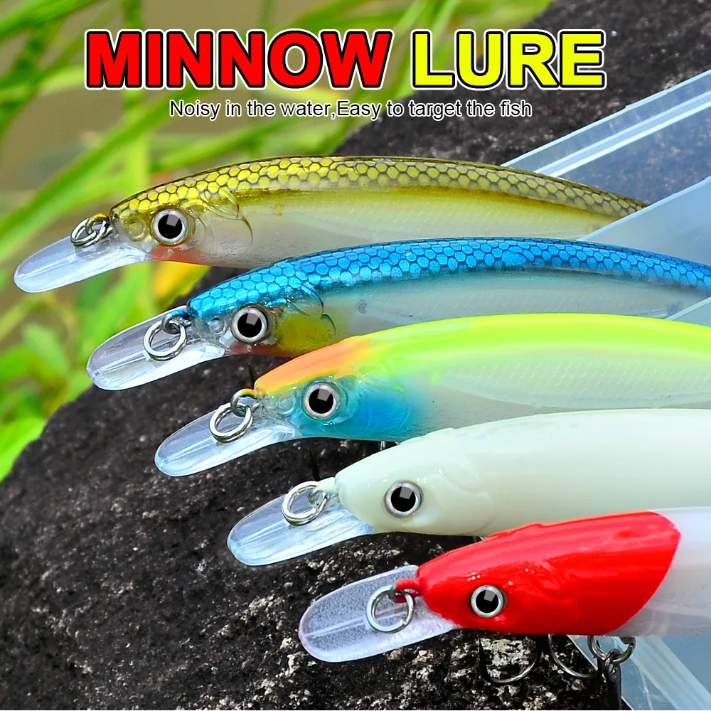Señuelos minnow de hundimiento en sus dos tallas disponibles