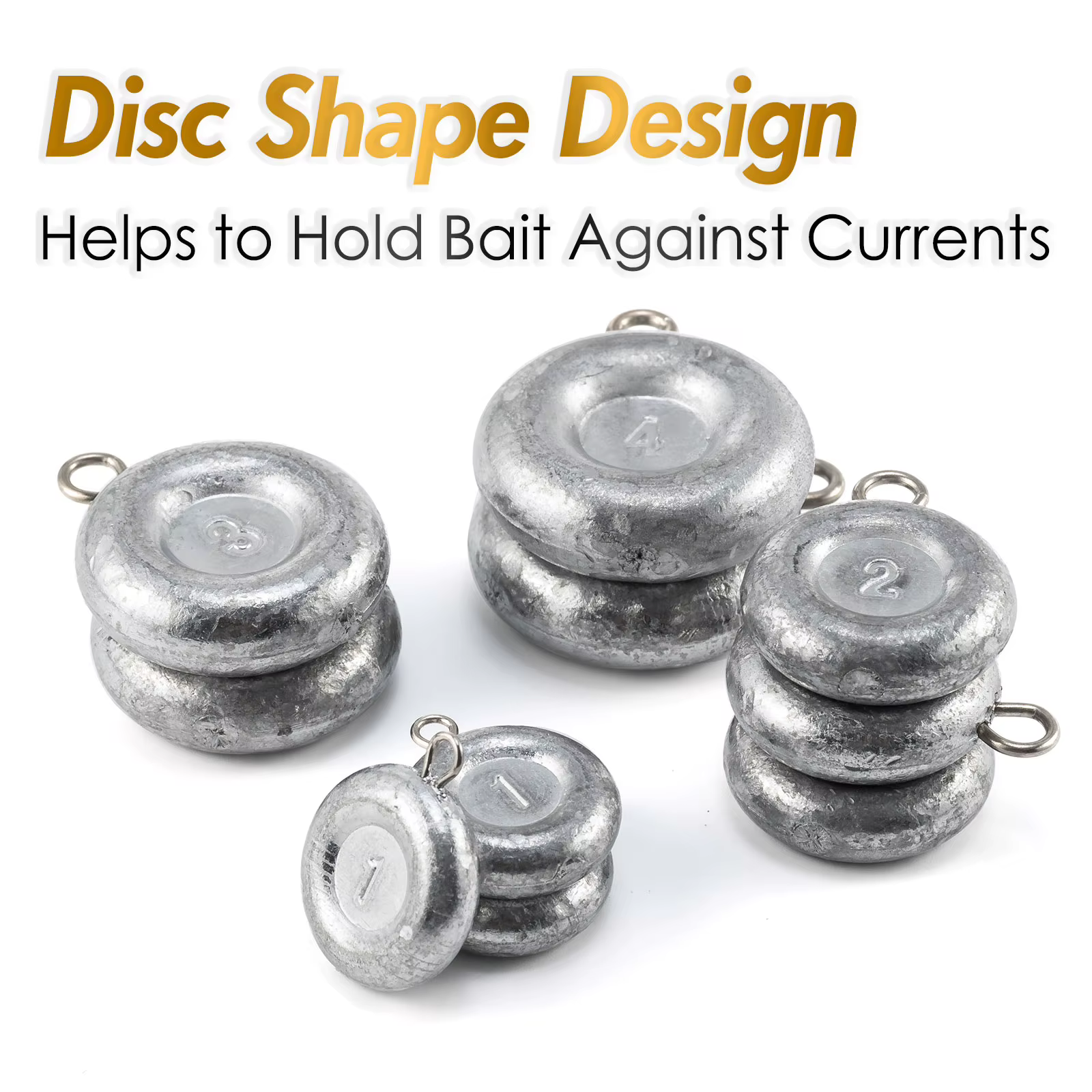 Plomos de disco 1-4 oz para surfcasting, pesca en fondo y bagre - imagen 3