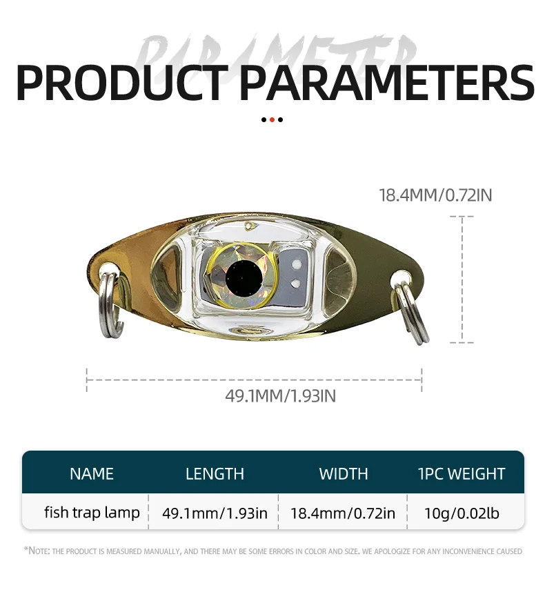 Luz LED subacuática aplicada al señuelo