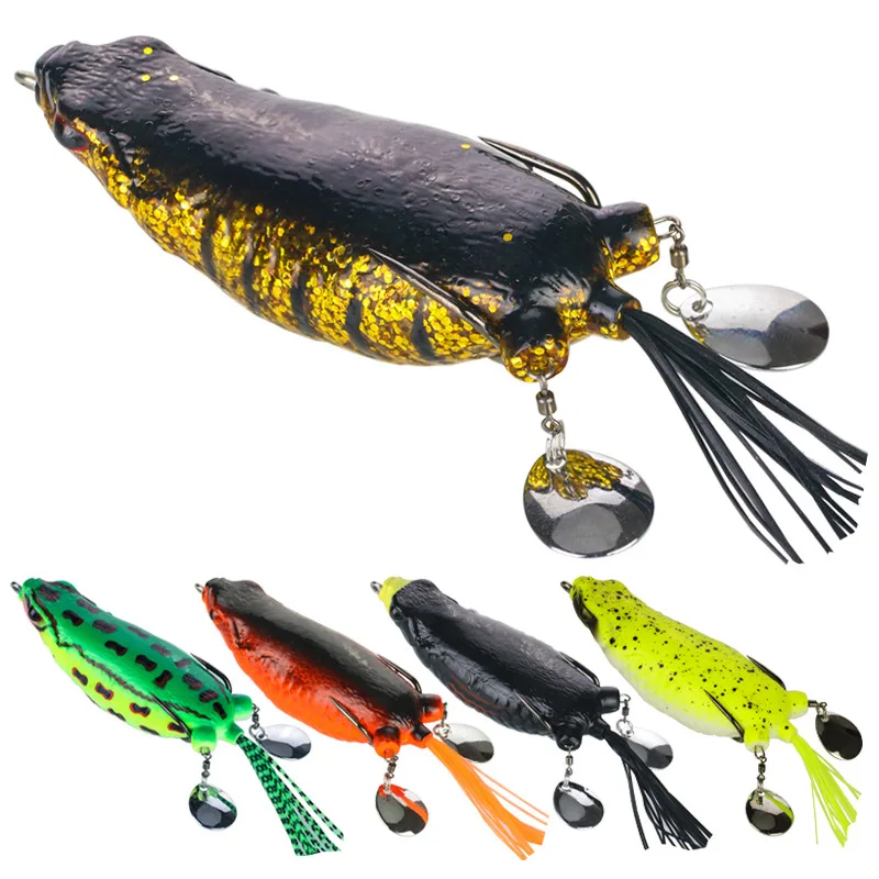 Señuelo de rana de silicona DUODUOYU para pesca de lubina