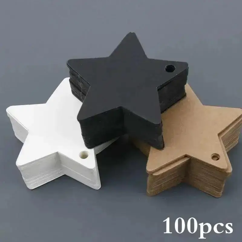 Pack de 100 etiquetas colgantes con forma de estrella de cinco puntas