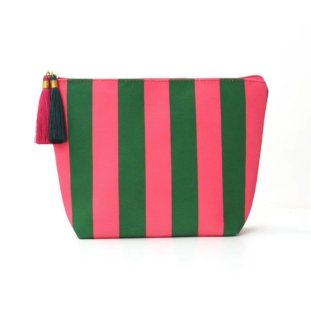 Bolsa de maquillaje de pana con cierre de cremallera y diseño práctico