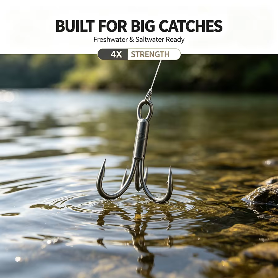 Anzuelos Triples Fuertes con Púas para Crankbait y Cucharas - imagen 2
