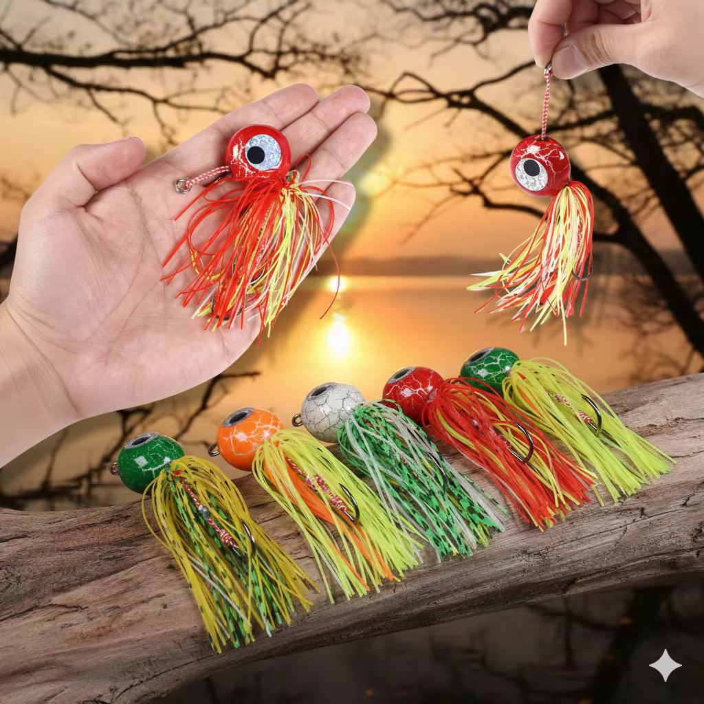 Kabura Tai Jigging luminoso – Cabeza metálica con falda suave - imagen 4