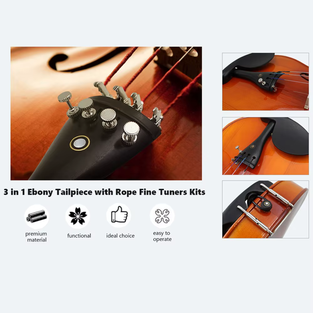 Cordier Violín Ébano 3 en 1 con Afinadores y Cordal Nylon