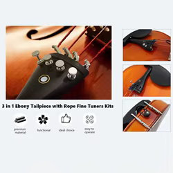 Cordier Violín Ébano 3 en 1 con Afinadores y Cordal Nylon