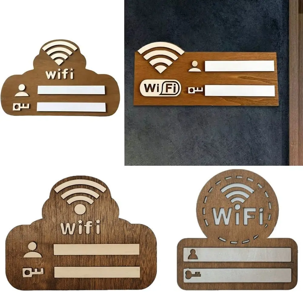 Letrero de contraseña WiFi de madera para pared reutilizable con escritura a mano - imagen 4