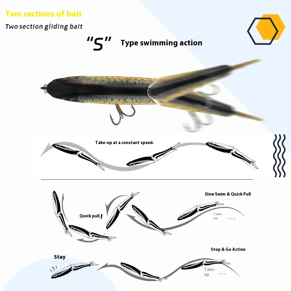 Predator Wobbler Minnow para lucio: señuelo articulado duro - imagen 4