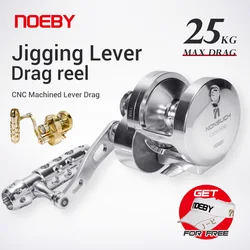 Carrete Jigging Lento Noeby CNC Metal – 25kg Arrastre Agua Salada