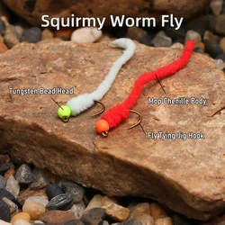Wifreo Squirmy mosca con cabeza tungsteno y chenilla para trucha