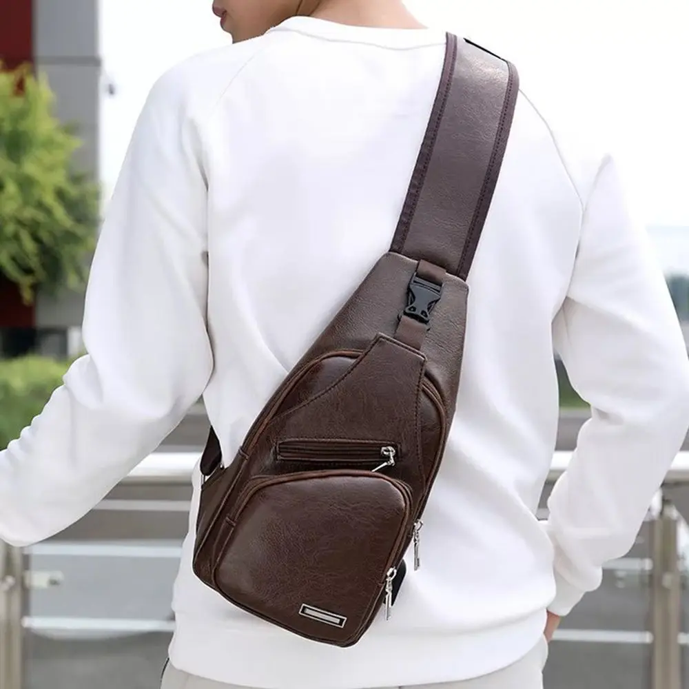 Bolso bandolera impermeable de PU para hombre – uso casual - imagen 4