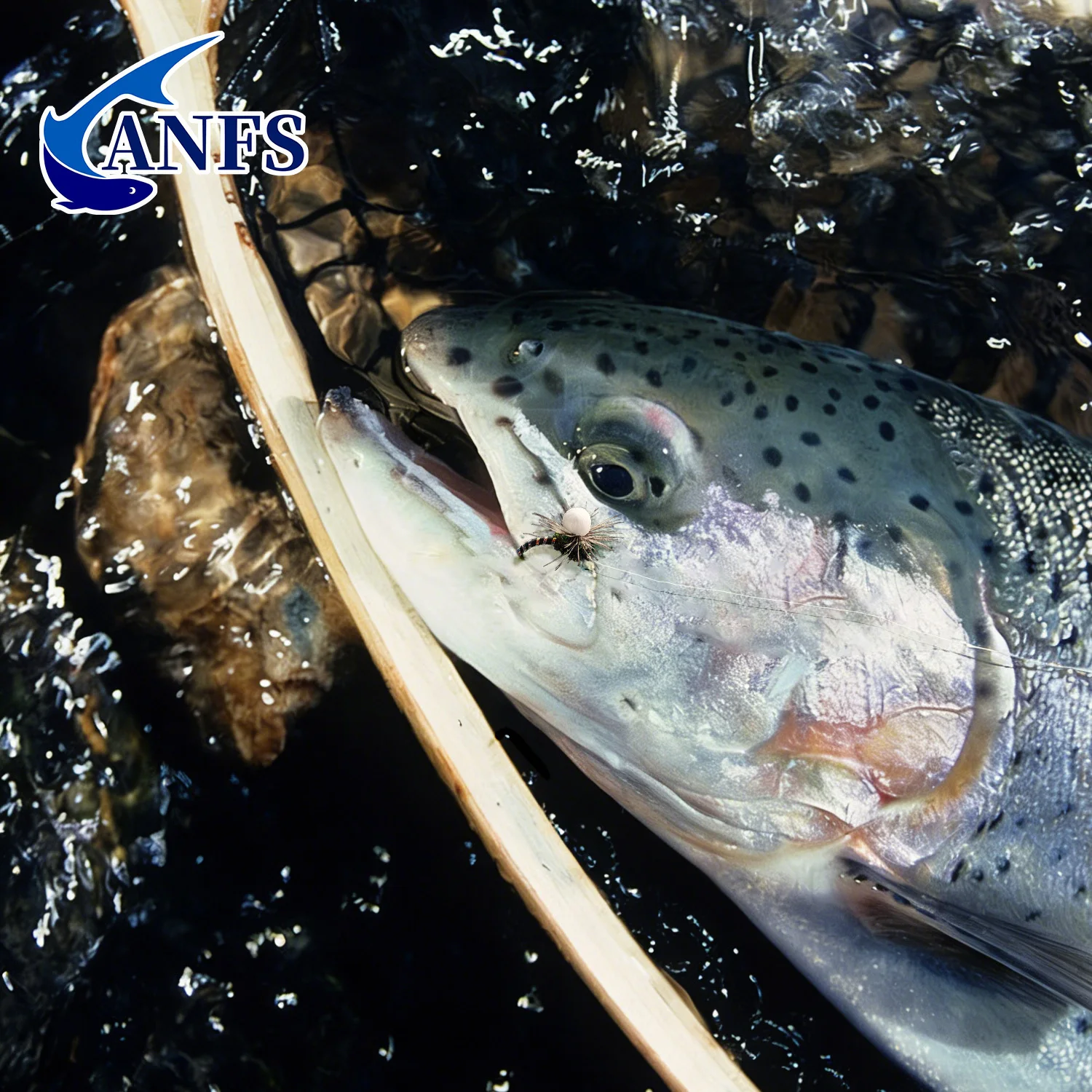 ANFS Moscas secas Zebra Midge Parachute atadas a mano - imagen 4