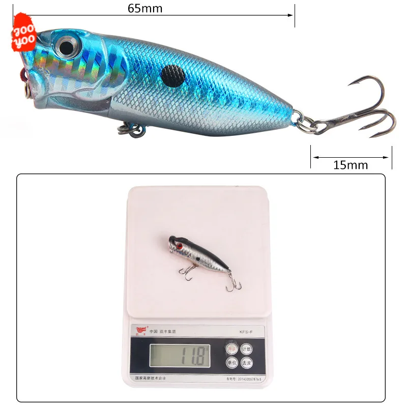 Señuelo Popper Minnow Topwater para carpa y trucha - imagen 2