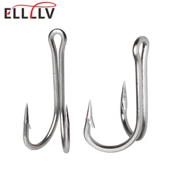 EllillV Anzuelo doble de acero inoxidable para curricán en mar