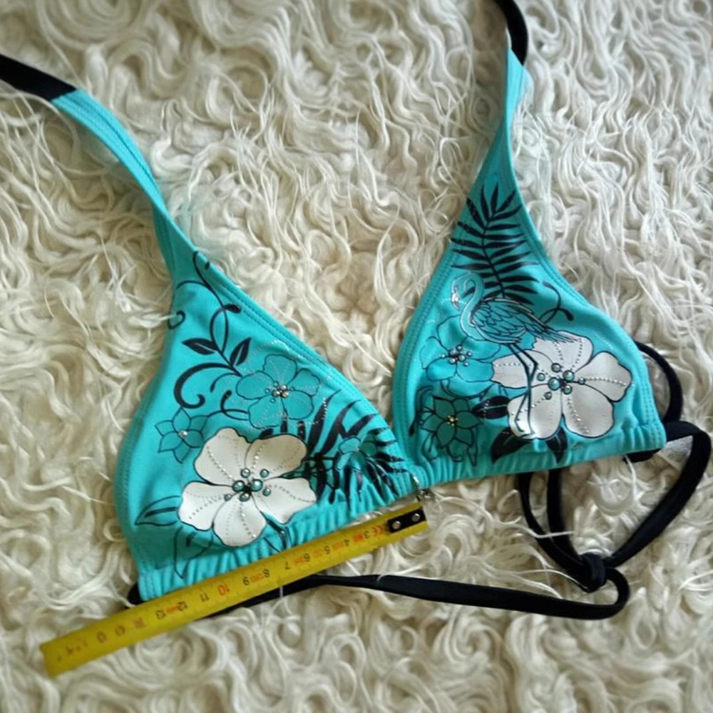 Bikini vintage de flores, bañador sexy de tiro bajo ajustable - imagen 4