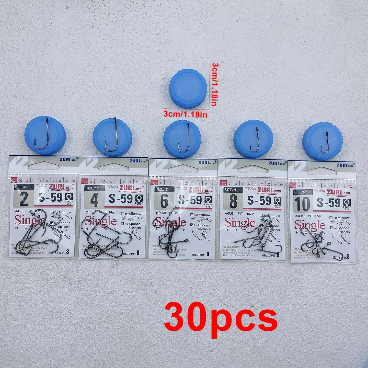 Pack de anzuelos plateados para pesca marina