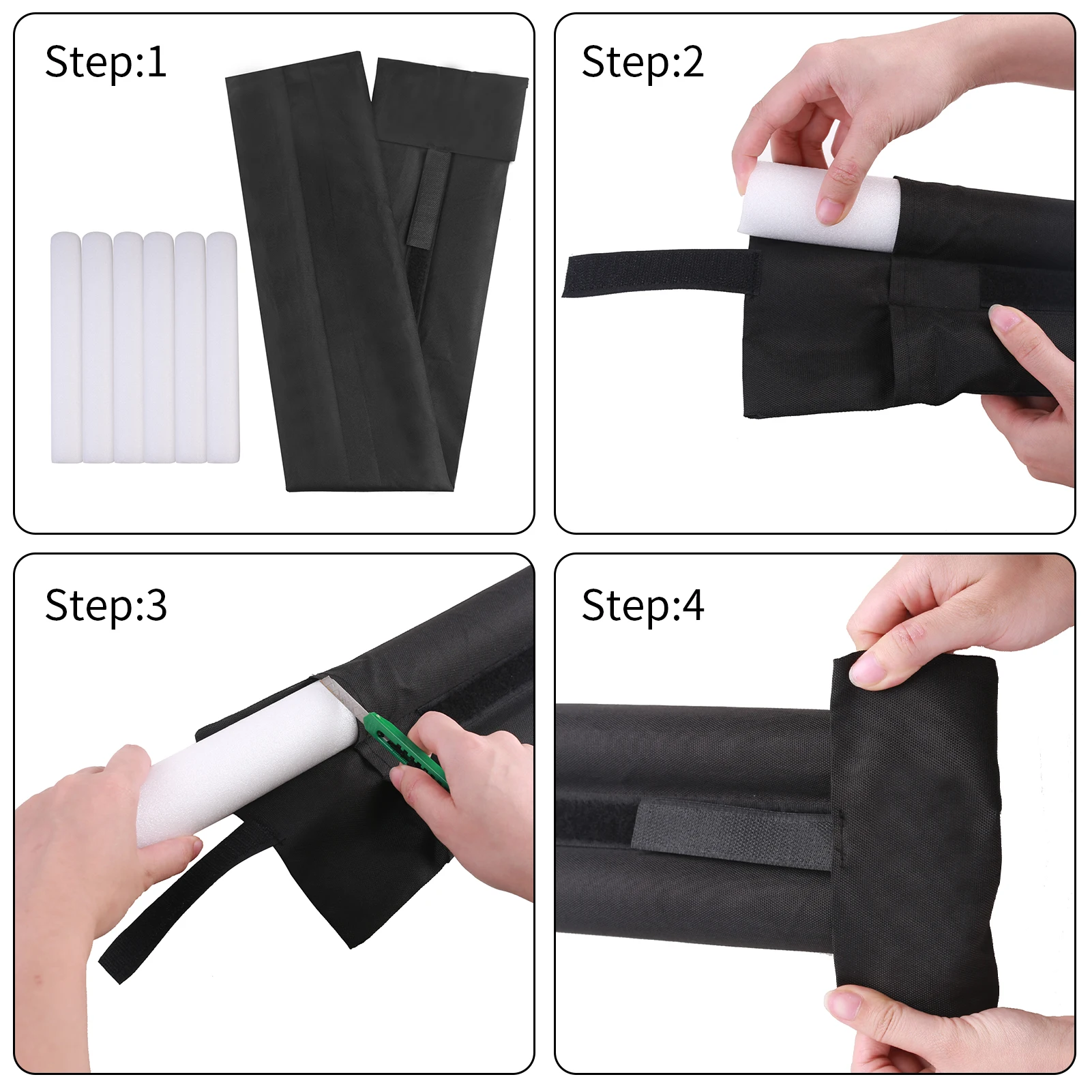 Tope de puerta flexible mostrando su espuma gruesa
