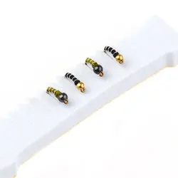 Bimoo Cabeza de cuentas de latón cebra midge ninfa emerger trucha