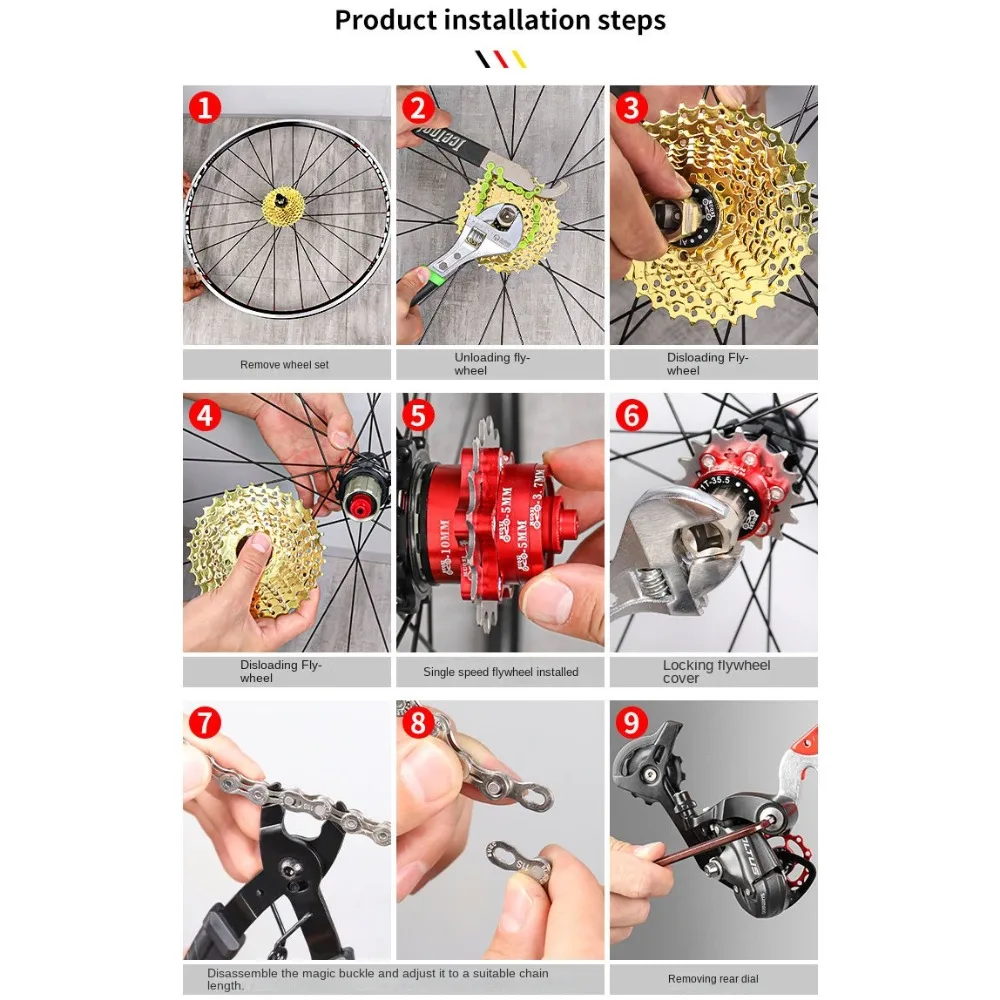 Piñón rueda libre bicicleta MTB para conversión de velocidad - imagen 2