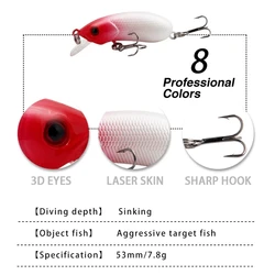 Wobbler Minnow Crankbait flotante duro ABS para carpa y perca
